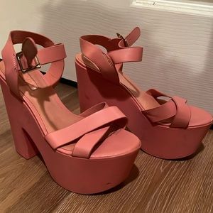 Topshop coral wedges